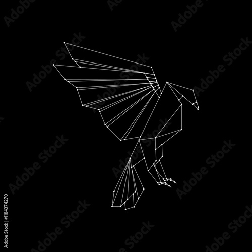 Eagle Polygonal Lines, can use for Logo, Pictogram, Bird Figure, Website, Apps, or Graphic Design Element. Vector Illustration