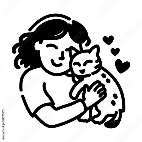 A hand drawn icon of animal lover