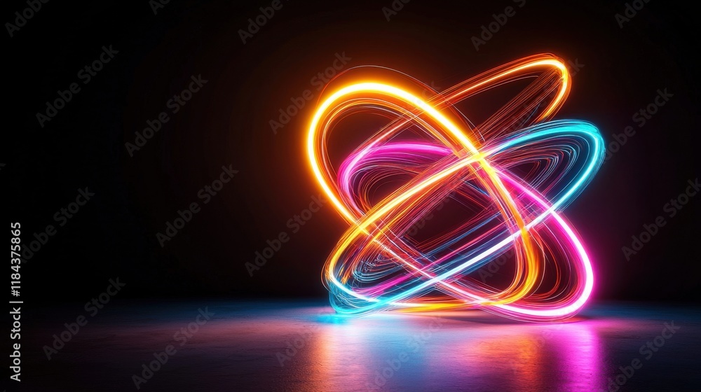 Mesmerizing Swirling Neon Lights Trails in Abstract Futuristic Motion Design Mesmerizing Swirling Neon Lights Trails in Abstract Futuristic Motion Design