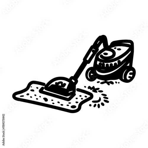 A hand drawn icon of a vacuum cleaner