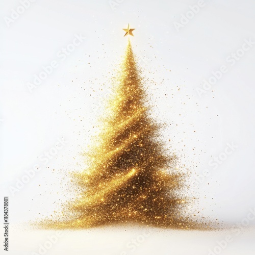 Christmas tree with decorations, isolated on a white background, 3D rendering
