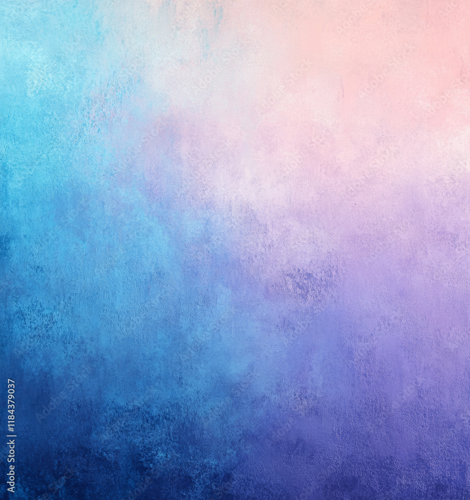 Fototapeta premium Blue and apricot gradient fading into lavender and mint tones. Subtle granular noise and metallic shimmer.