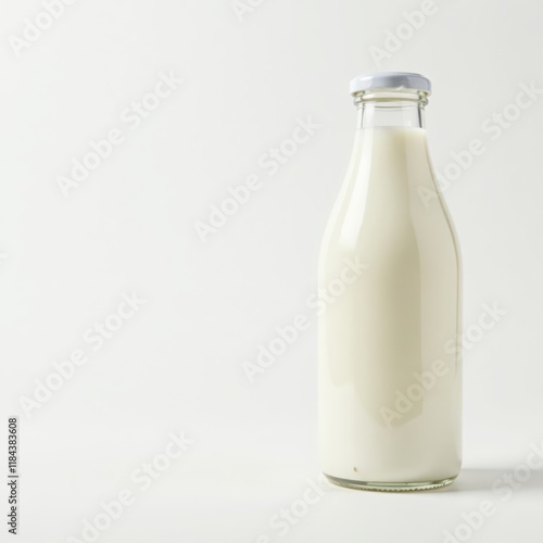 Wallpaper Mural Full unopened milk bottle, pristine white background, photography, studio, ingredient Torontodigital.ca