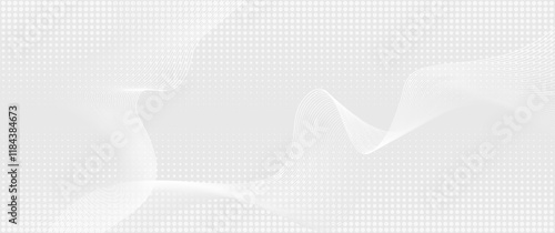 Premium background design with white line pattern and halftone light gray background. Abstract futuristic vector template for cover design, business banner, brochure, prestigious voucher, luxe invite.
