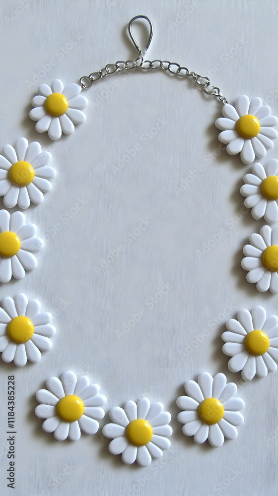 Obraz premium Daisy Flower Keychain Illustration