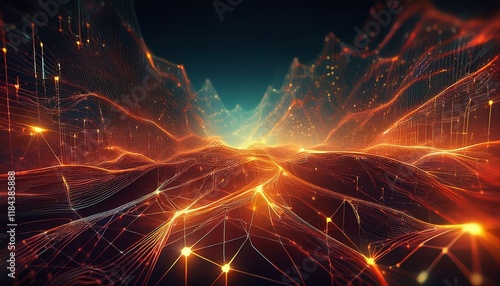 Wallpaper Mural Artificial intelligence digital network with interconnected nodes and lines graphic technology background Torontodigital.ca