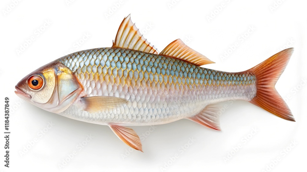 Close-up of a fish isolated on white background. Close-up of a fish isolated on white background.