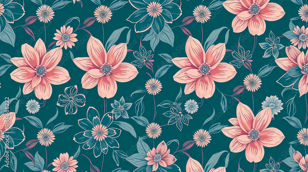 Creative Botanical Seamless Pattern Background Creative Botanical Seamless Pattern Background