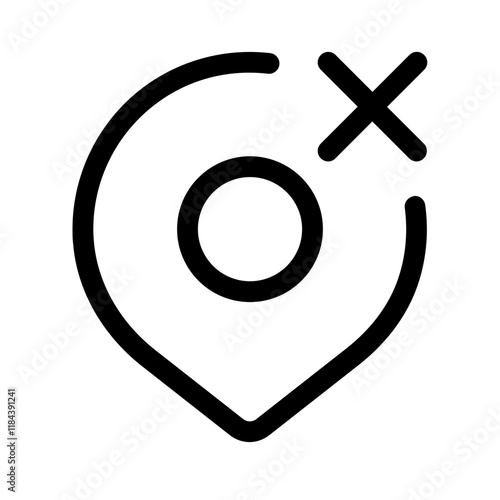 delete location icon with line style, perfect for user interface projects