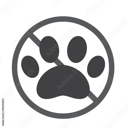 No pet allowed vector icons. Cat and dog, no pet allowed vector signs set. Warning sticker. Forbidden label.