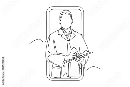 Medical professional Concept. Single line draw design. Full length animation illustration. High quality 4k footage.