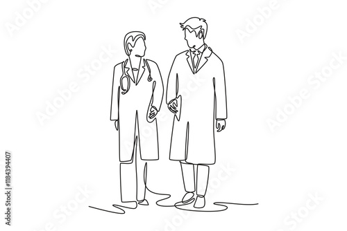 Medical professional Concept. Single line draw design. Full length animation illustration. High quality 4k footage.