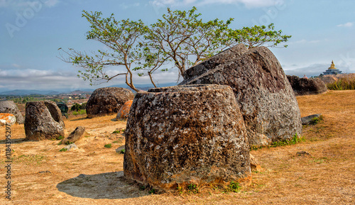 Plain of jars in Phonsavan, Xiengkhuang, Laos	
 photo