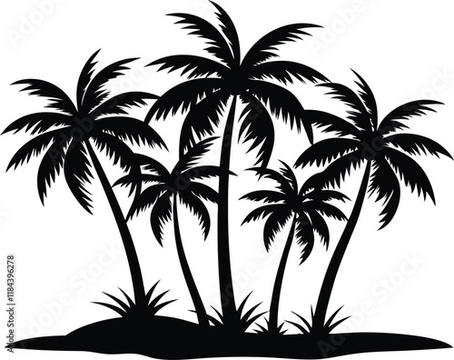 palm tree silhouettes,palm tree silhouette vector icon