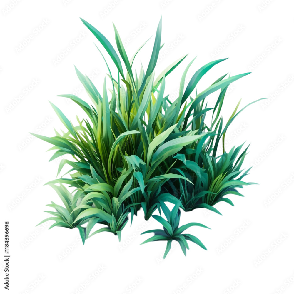 Obraz premium 3D Lush Green Plant Icon Isolated on Transparent Background
