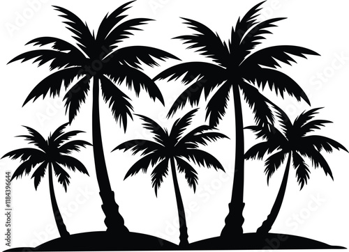 palm tree silhouettes,palm tree silhouette vector icon