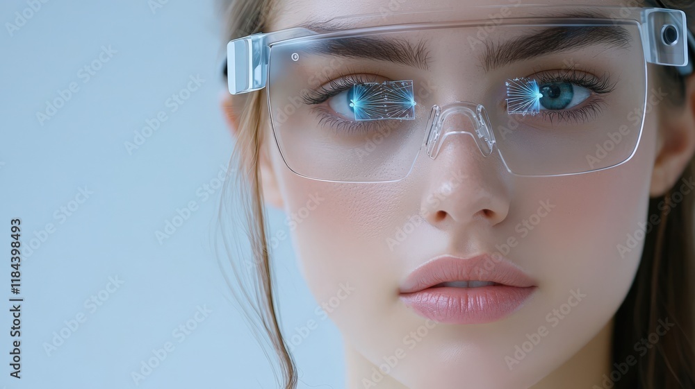Quantum and supercomputing research concept. Researcher using augmented reality glasses to visualize quantum data in a futuristic setting. Quantum and supercomputing research concept. Researcher using augmented reality glasses to visualize quantum data in a futuristic setting.