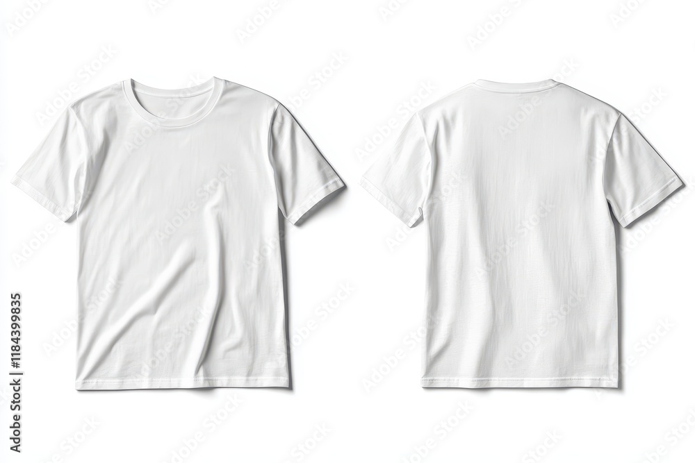White t-shirt mockup, front and back views, studio shot, design template (1) White t-shirt mockup, front and back views, studio shot, design template (1)