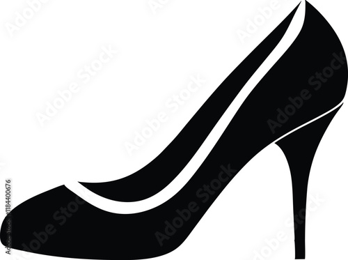 shoe high heel silhouette, high heel  vector icon