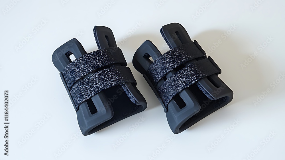 Two black wrist straps with a black band Two black wrist straps with a black band