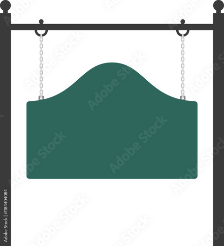 Illustration of a hanging sign board with blank copy space. Empty sign board for your design. 