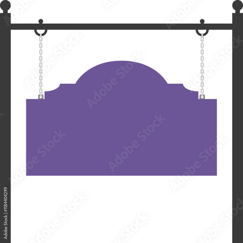 Illustration of a hanging sign board with blank copy space. Empty sign board for your design. 