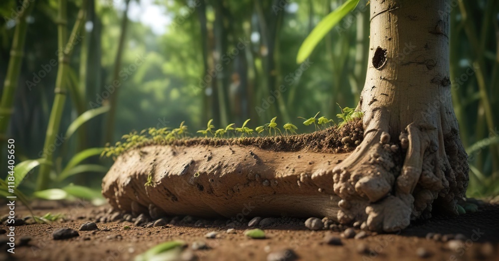 Ant farm with aphid colony at base of bamboo stem , nature, habitats, bamboo Ant farm with aphid colony at base of bamboo stem , nature, habitats, bamboo