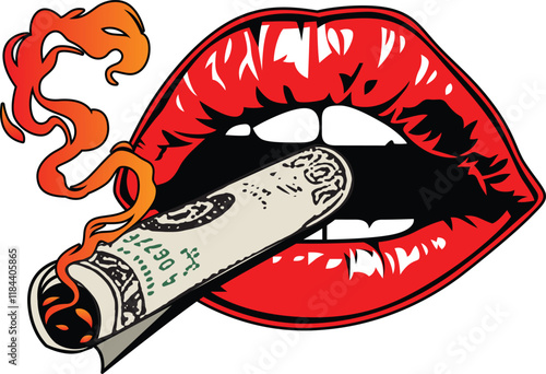 Money Smoking Lips - A Bold Graphic Design