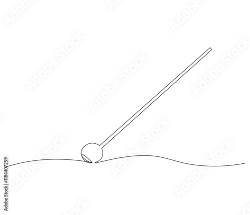 One continuous line drawing of dental mirror tool . Single line of dental mirror tool vector illustration