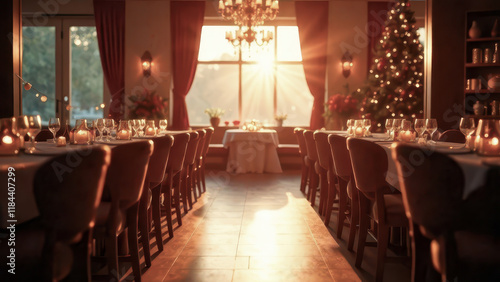 Restaurant Cafe Wedding Celebration Anniversary, Sunlight Shining Through the Window