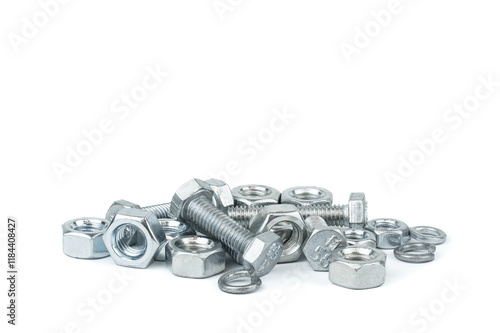 Nuts and bolts isolated on a white background