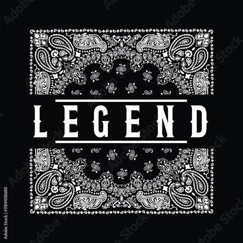 Black and White Bandana Design with "LEGEND"