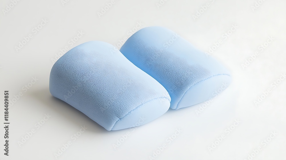 Obraz premium Two blue pillows with a white background