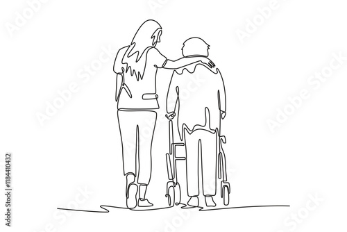 Medical professional Concept. Single line draw design. Full length animation illustration. High quality 4k footage.