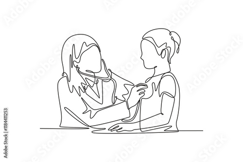 Medical professional Concept. Single line draw design. Full length animation illustration. High quality 4k footage.