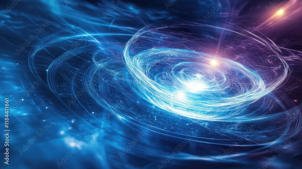 Fototapeta premium Quantum technology improving energy efficiency, with quantum algorithms optimizing renewable energy grid management and energy consumption