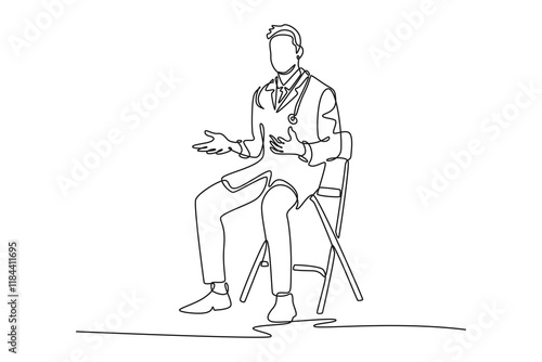 Medical professional Concept. Single line draw design. Full length animation illustration. High quality 4k footage.