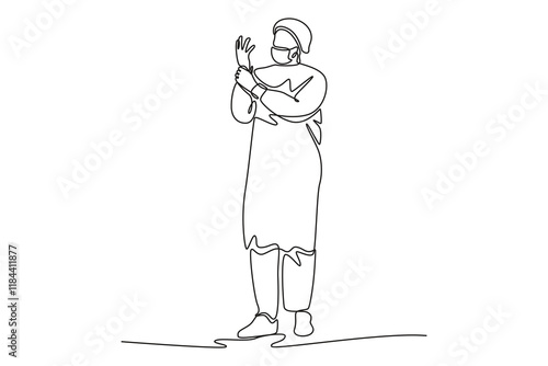 Medical professional Concept. Single line draw design. Full length animation illustration. High quality 4k footage.