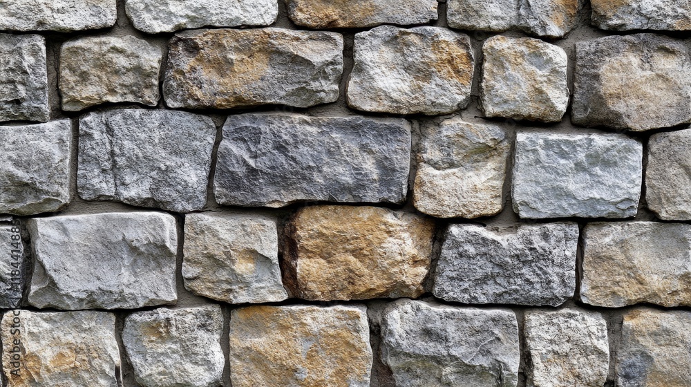 Obraz premium Stone wall pattern texture featuring a detailed and distinctive design, showcasing the unique characteristics of stone wall patterns. Ideal for backgrounds highlighting stone wall texture.