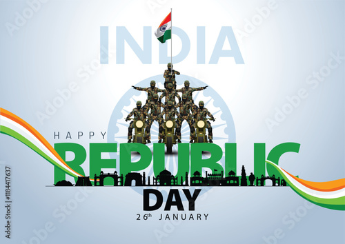 happy republic day India greetings. abstract vector illustration design.