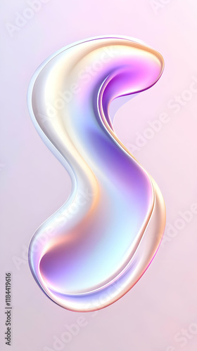 Abstract 3D Render S-Shaped Wave