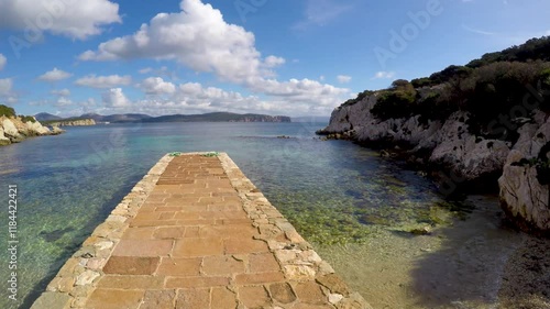 Empty beach in Sardinia on a cloudy day, Italy