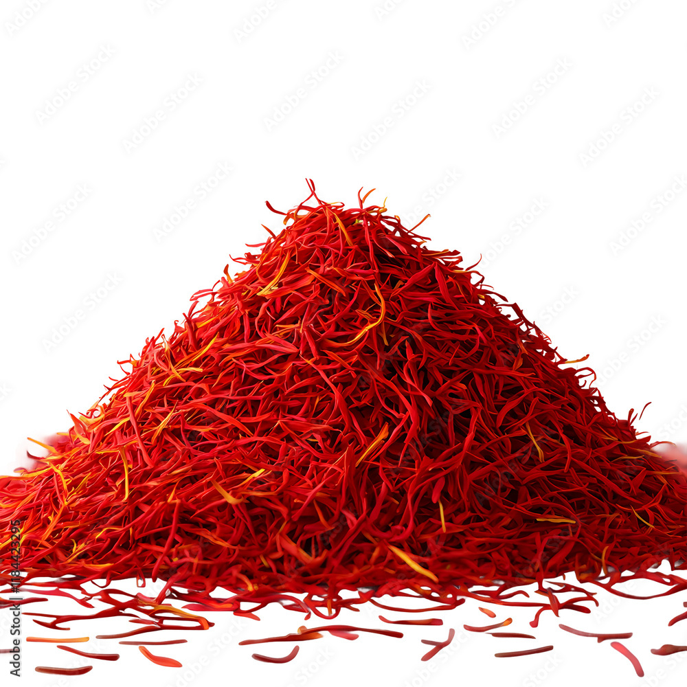 Fototapeta premium realistic red saffron thread isolated on transparent background 