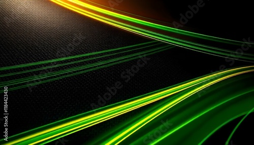 A black and green abstract background with a green line. The background is made up of squares and rectangles. A green screen with a green line that is in the middle of the screen on a dark background photo