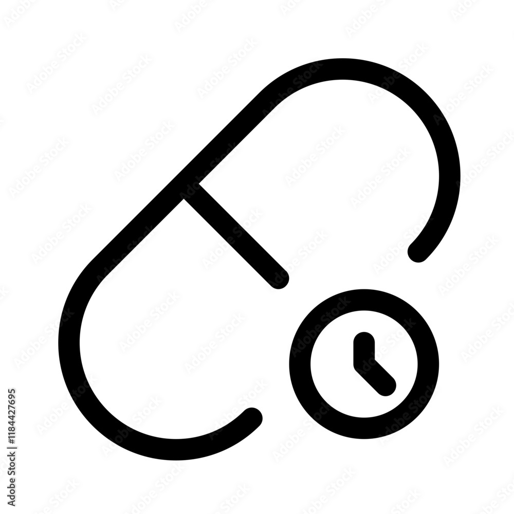 medicine time icon with line style, perfect for user interface projects medicine time icon with line style, perfect for user interface projects
