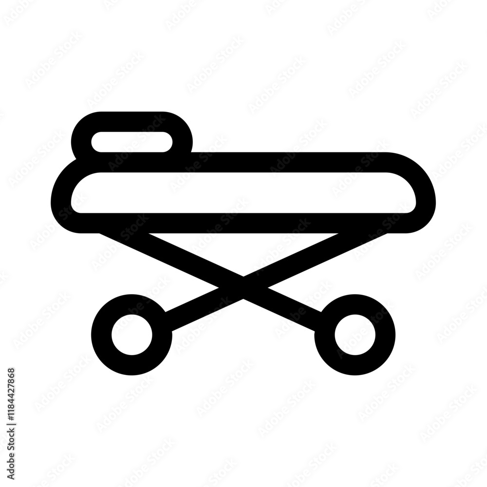patient bed icon with line style, perfect for user interface projects patient bed icon with line style, perfect for user interface projects