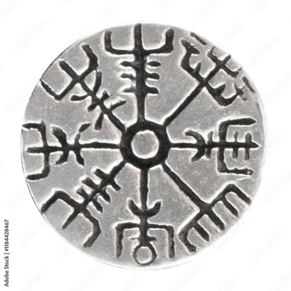 Φωτογραφία Silver earring featuring the Helm of Awe (Ægishjálmur), a symbol of protection and Viking heritage