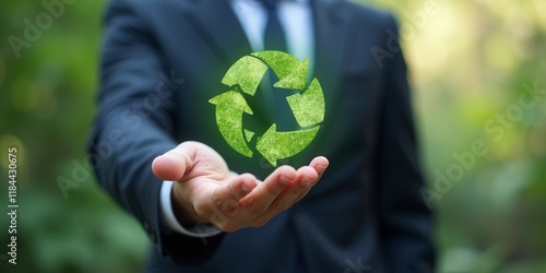 Green Business: Recycling Symbol in Hands