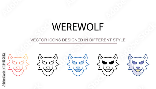 Werewolf icon design with white background stock illustration