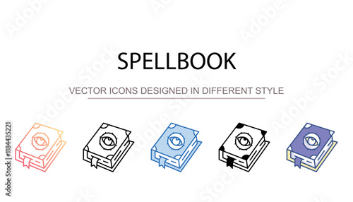 Spellbook icon design with white background stock illustration